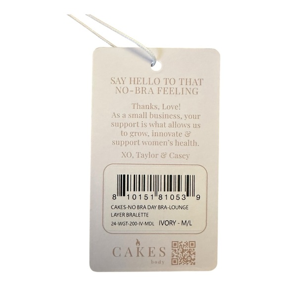 CAKES “No Bra Day” Bra Lounge Bralette – Size M/L – Ivory – NEW with Tags - Picture 5 of 8